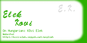 elek kovi business card