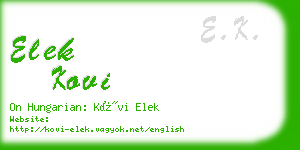 elek kovi business card